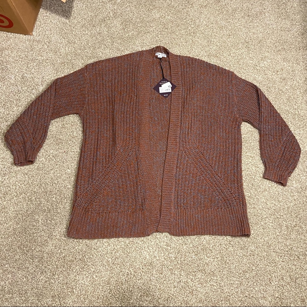 • ava and viv blue and maroon cardigan •